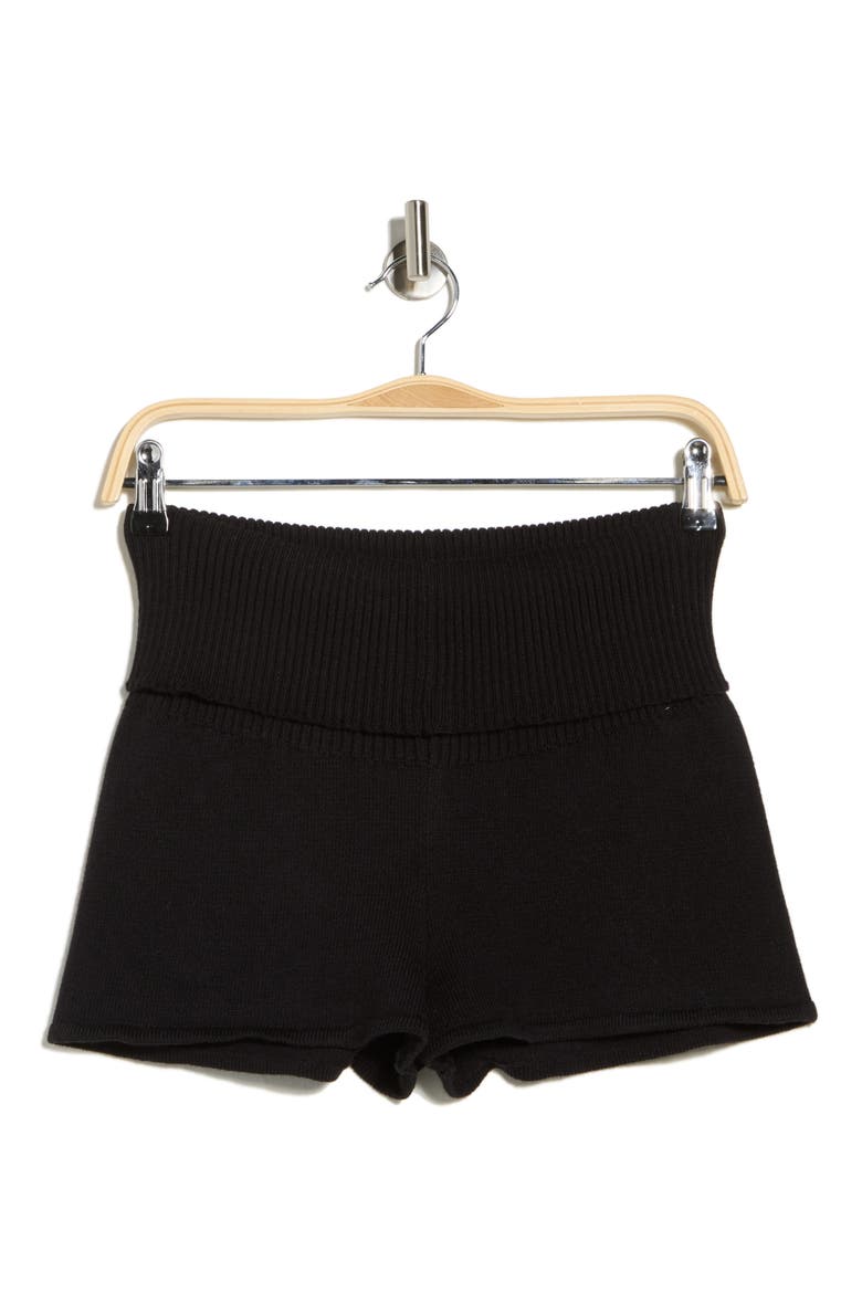 Barre Sweater Shorts, Alternate, color, BLACK
