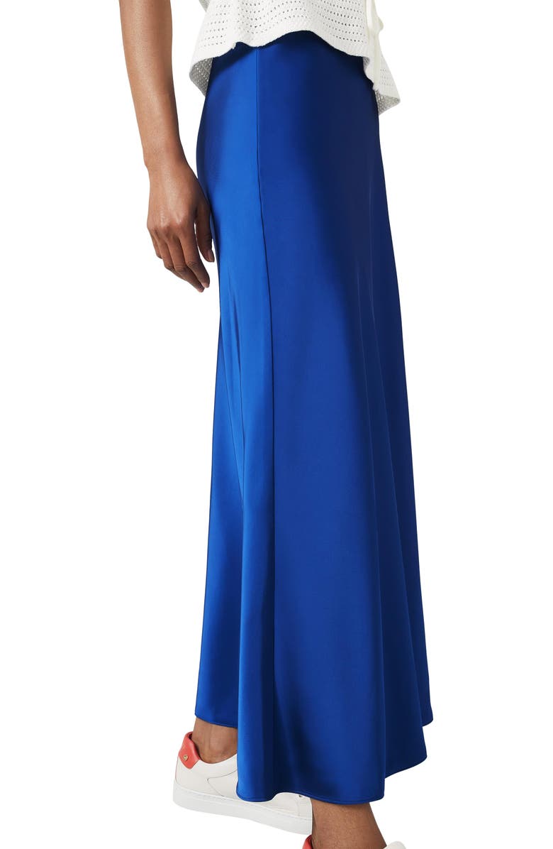 LK Bennett Lucan Bias Cut Satin Midi Skirt, Alternate, color, 