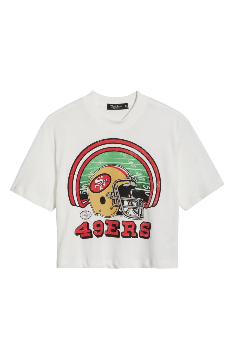 Junk Food 49ers Game Time Crop Cotton Graphic T-Shirt, Alternate, color, Vintage White