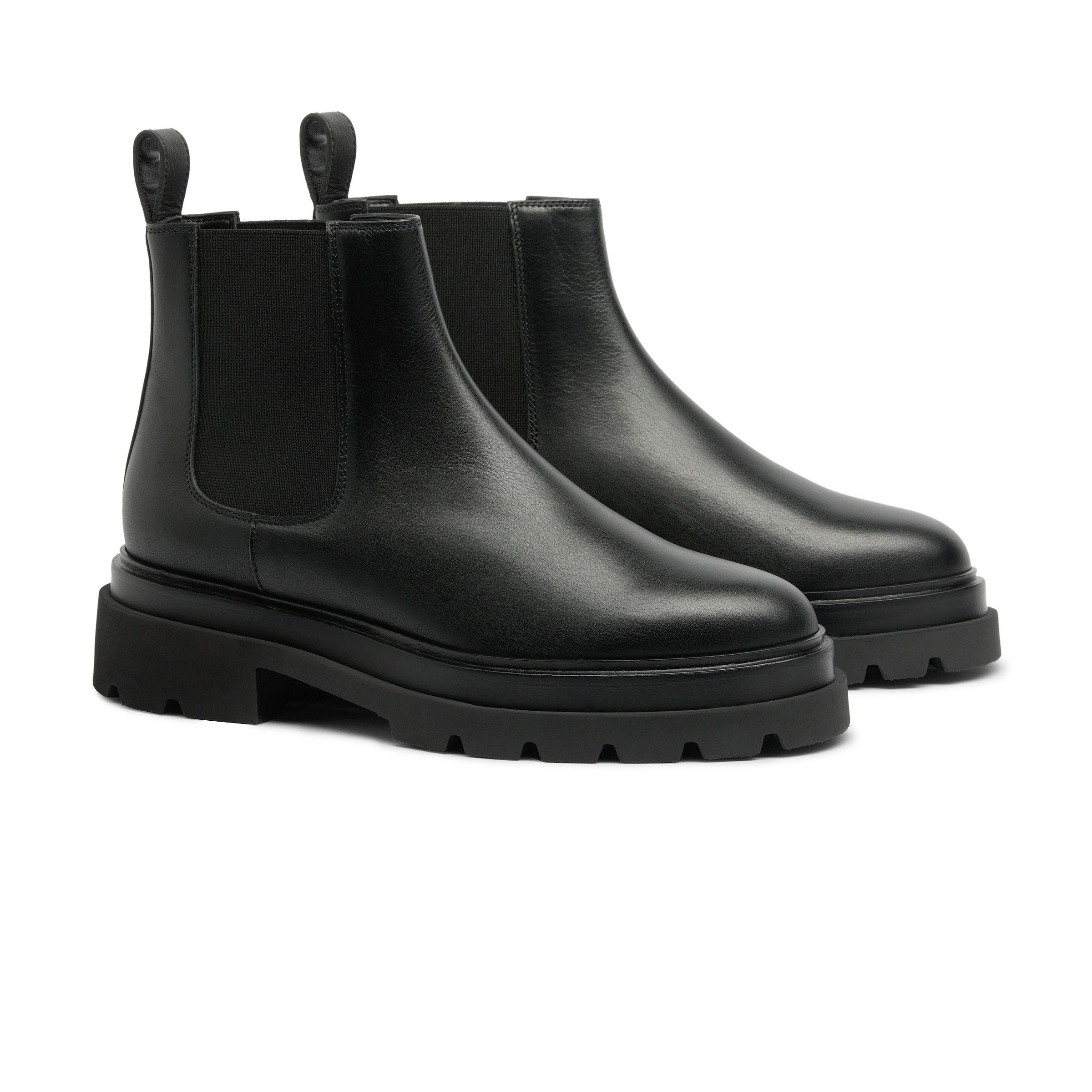 Santoni Women's leather Chelsea boot, Main, color, Black