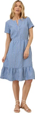 Pact Canopy Linen Notch Neck Dress Made with Organic Cotton