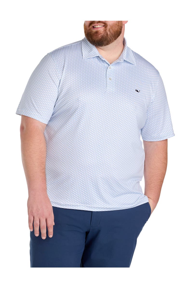 vineyard vines Big & Tall Printed Sankaty Performance Polo Shirt, Main, color, Micro Barracuda