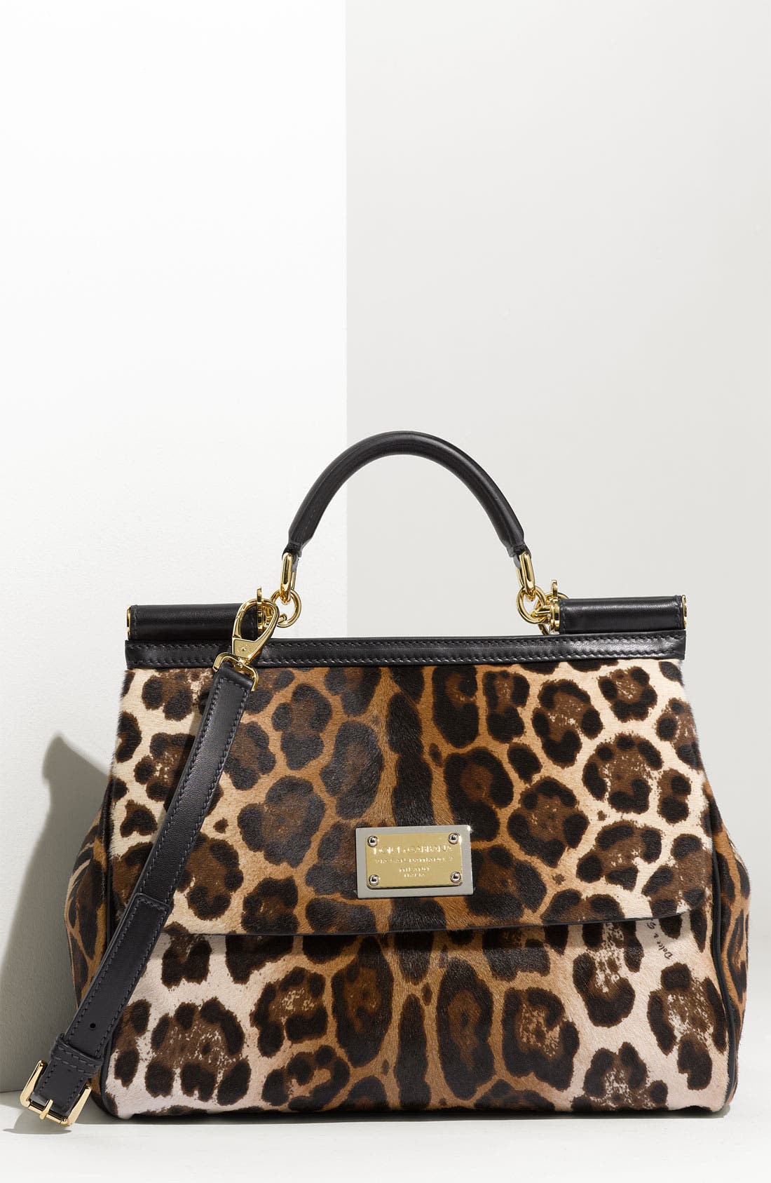 'Miss Sicily' Leopard Print Satchel, Main, color, NATURAL