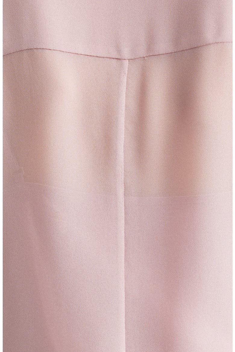 Lace Trim Georgette Button-Up Shirt, Alternate, color, PEONY