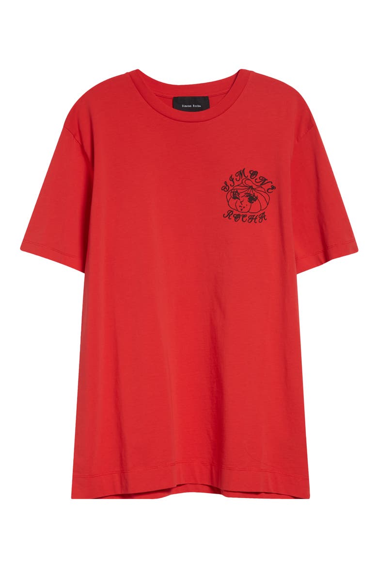 Dim Sum Logo Print T-Shirt, Alternate, color, RED/ BLACK