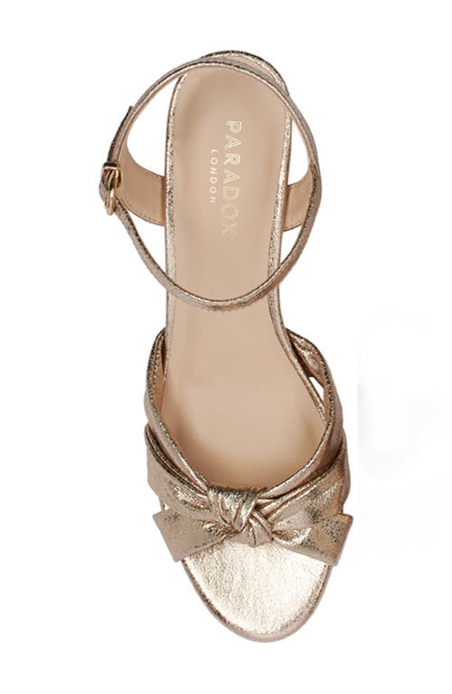 Paradox London Pink Monique Ankle Strap Kitten Heel Sandal In Champagne