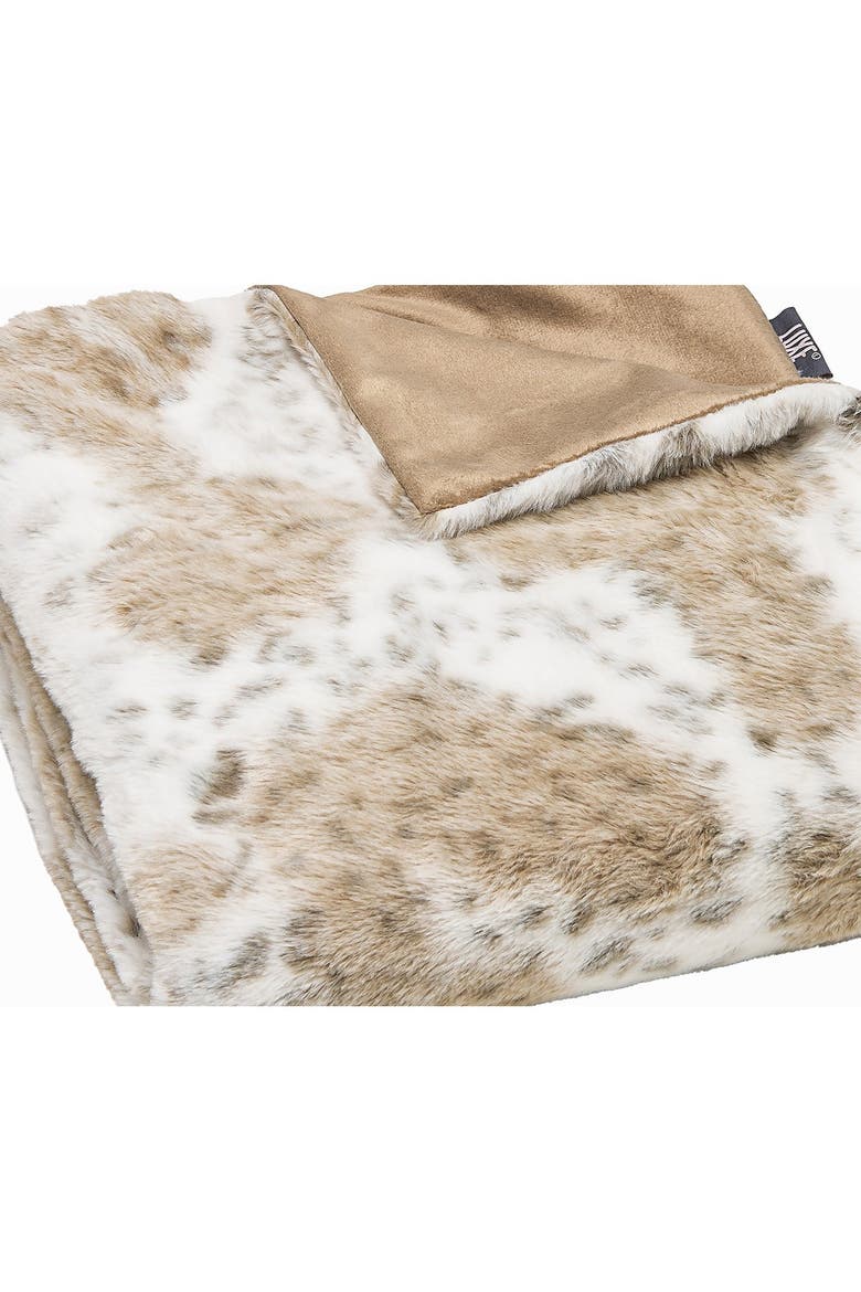 Faux Fur Throw - 50" x 60" - Snow Leopard, Alternate, color, SNOW LEOPARD