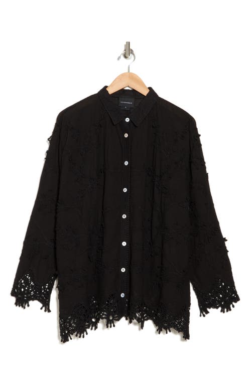 FORGOTTEN GRACE FORGOTTEN GRACE FLORAL LACE BUTTON-UP SHIRT