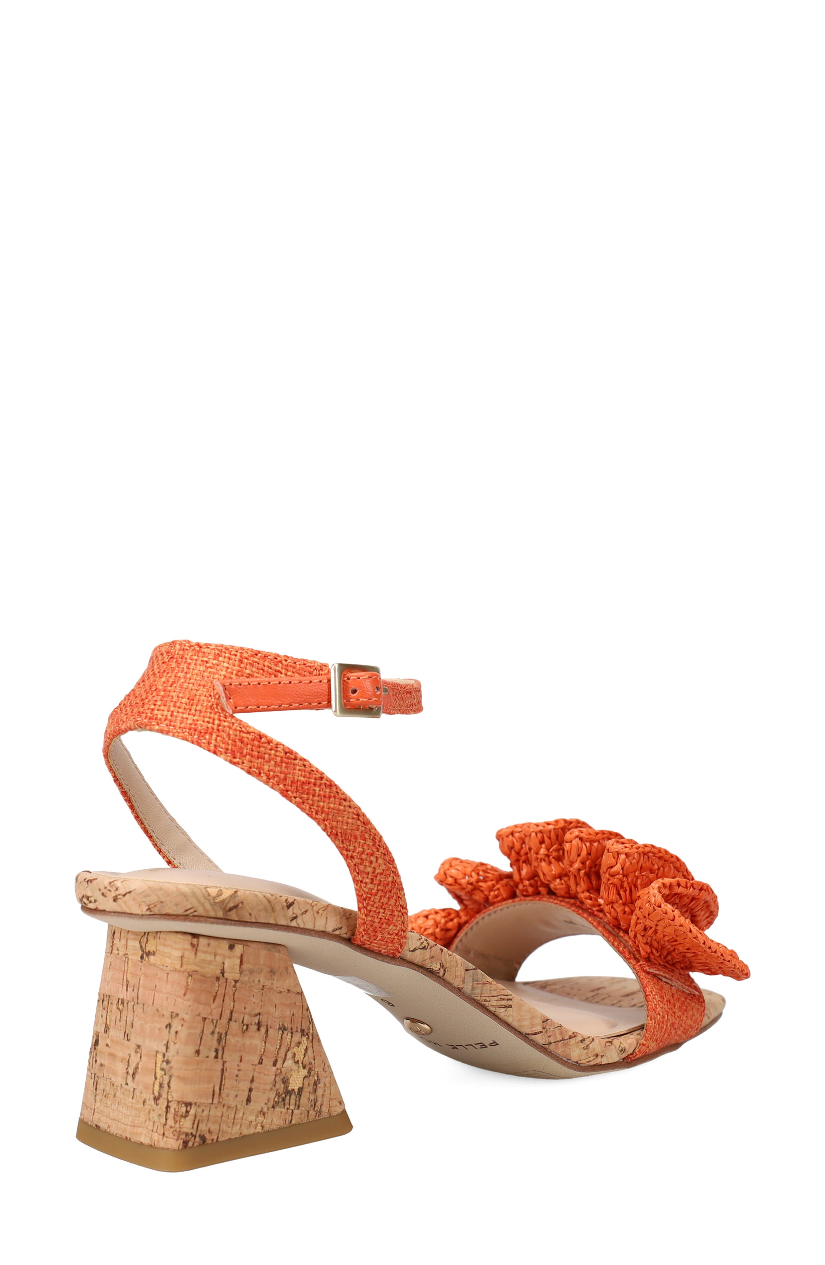 Tianna Raffia Rosette Ankle Strap Sandal, Alternate, color, TANGERINE