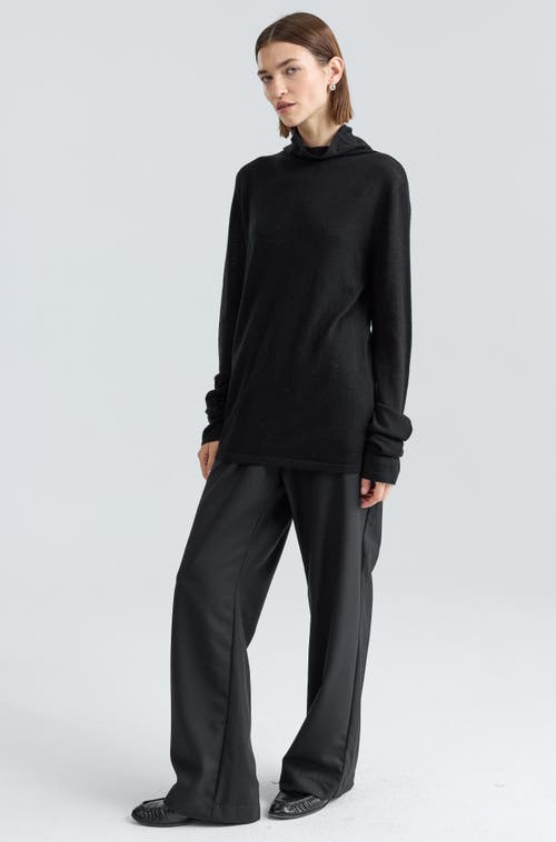 Almina Concept Funnel Wool/cash Turtleneck In Black