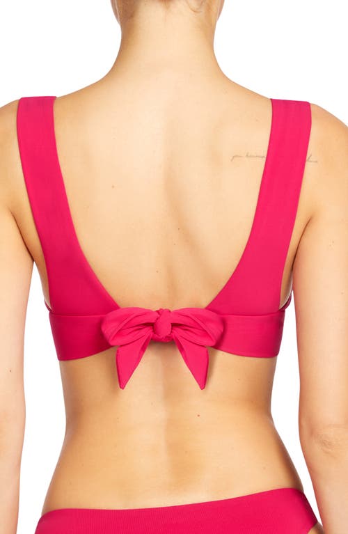 Robin Piccone Jane V Neck Plunge Bikini Top In Rose
