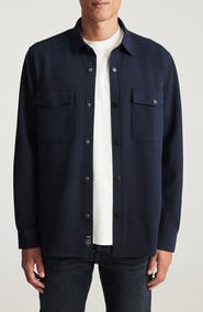 Mavi Jeans Pocket Knit Snap-Up Shirt