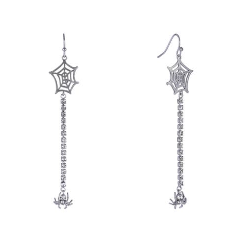 Halloween Spider and Web Linear Earrings