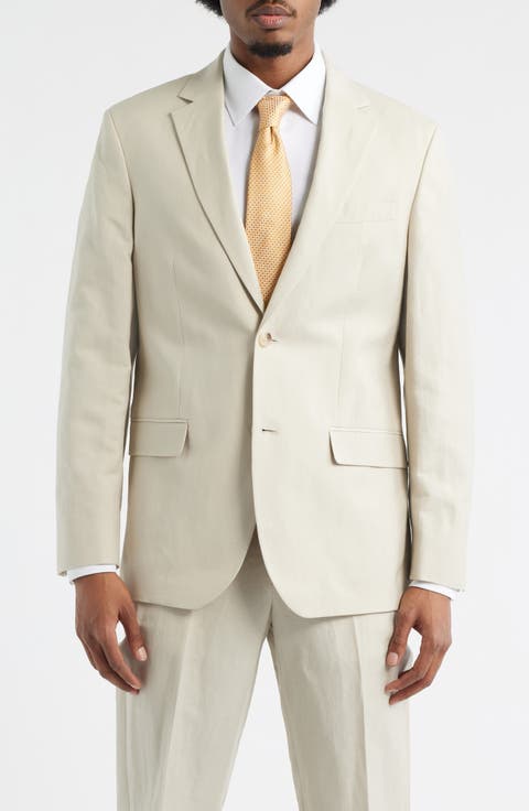 Slim Fit Solid Linen Blend Sport Coat