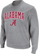 COLOSSEUM Men's Colosseum Heathered Gray Alabama Crimson Tide Arch & Logo Crew Neck Sweatshirt