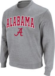 COLOSSEUM Men's Colosseum Heathered Gray Alabama Crimson Tide Arch & Logo Crew Neck Sweatshirt