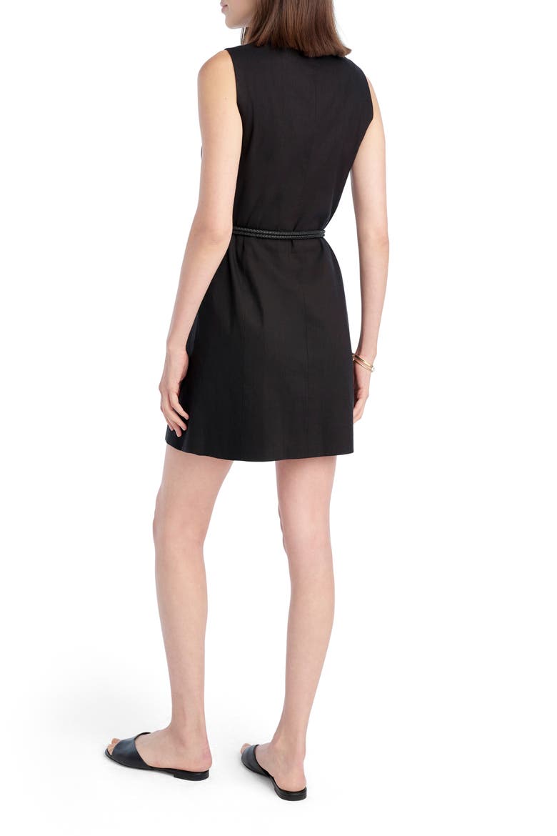 The Cece Sleeveless Linen Blend Minidress, Alternate, color, BLACK