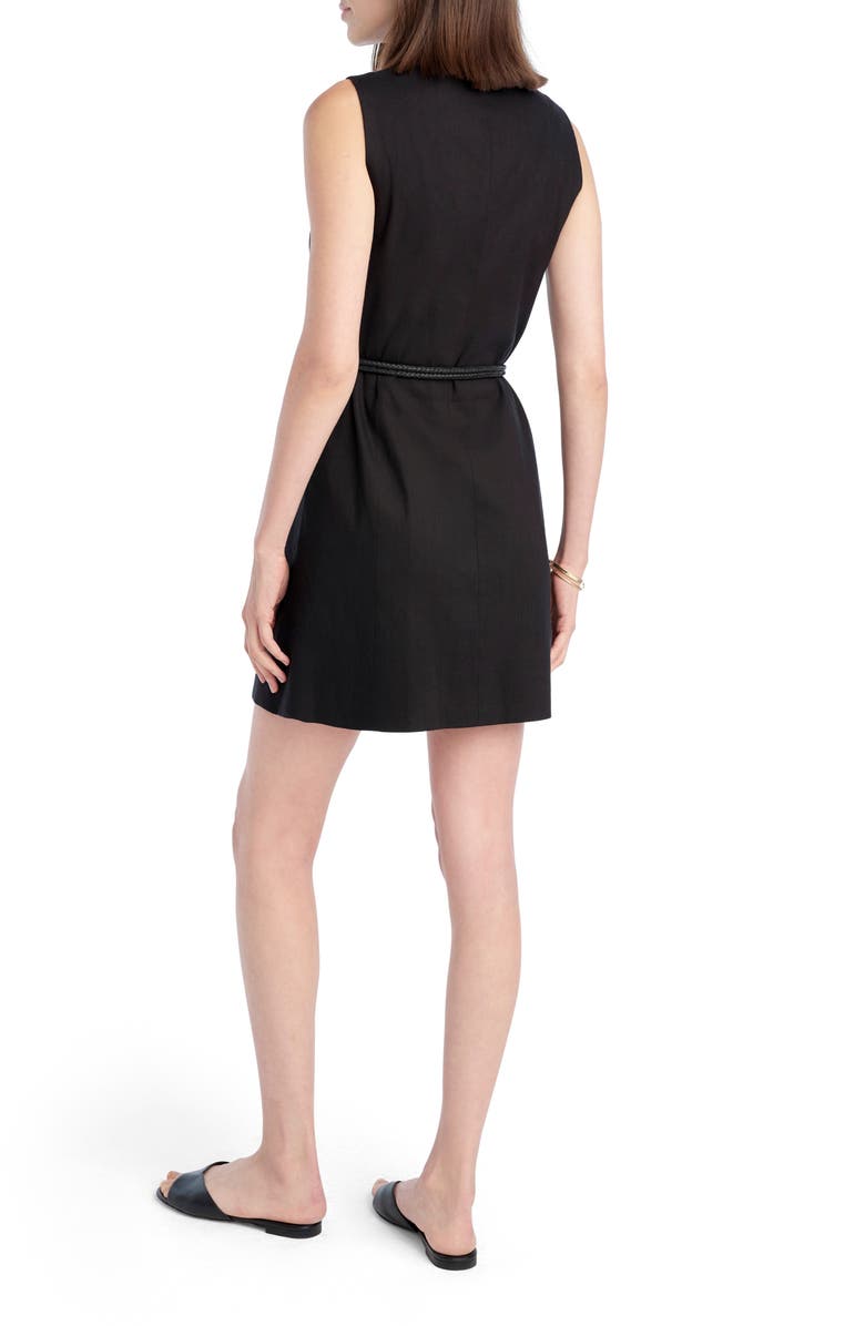 Favorite Daughter The Cece Sleeveless Linen Blend Minidress, Alternate, color, Black