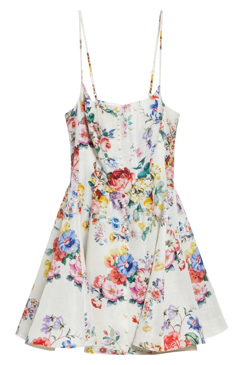 I Left My Heart in Granada Print Linen & Silk Minidress, Alternate, color, I LEFT MY HEART IN GRANADA