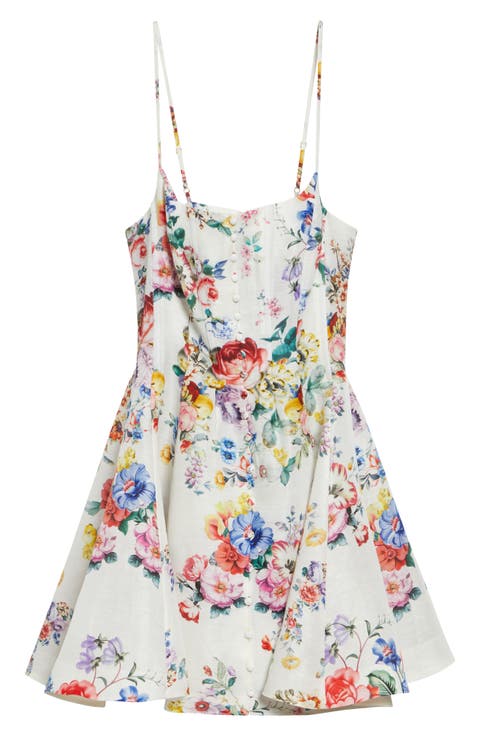 I Left My Heart in Granada Print Linen & Silk Minidress