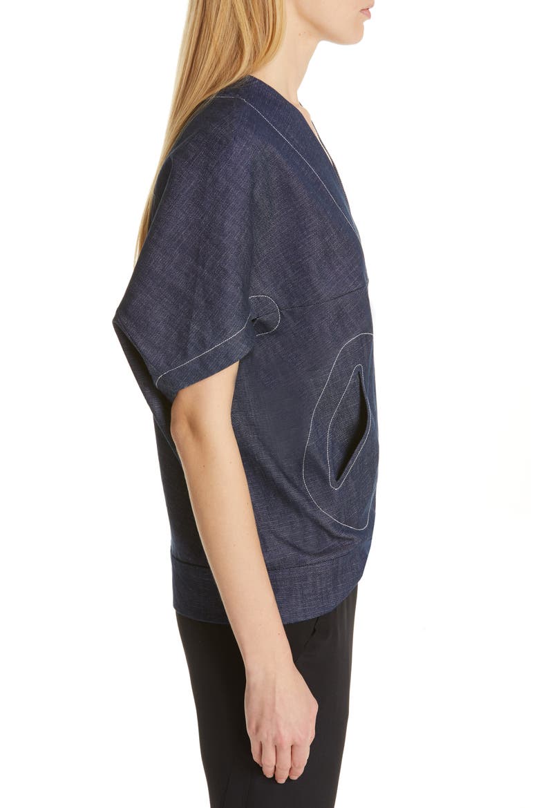 Hex Denim Shrug, Alternate, color, INDIGO