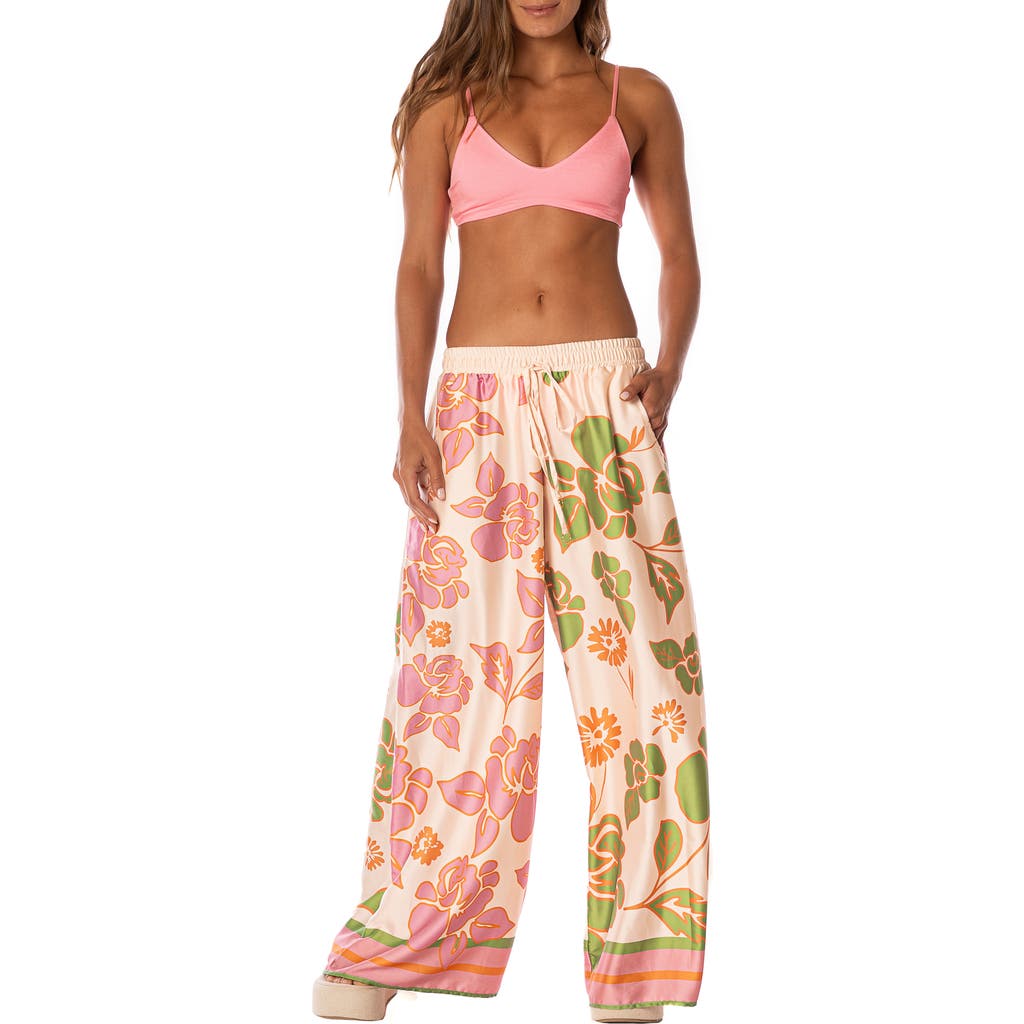 Maaji Floating Blooms Ophelia Cover-up Drawstring Pants In Pink