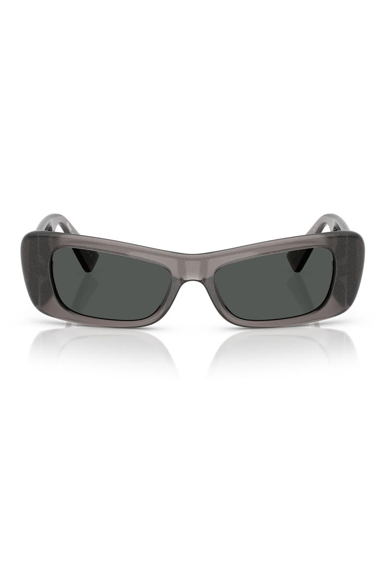 54mm Pillow Sunglasses, Main, color, GREY GLITTER TRANSPARENT
