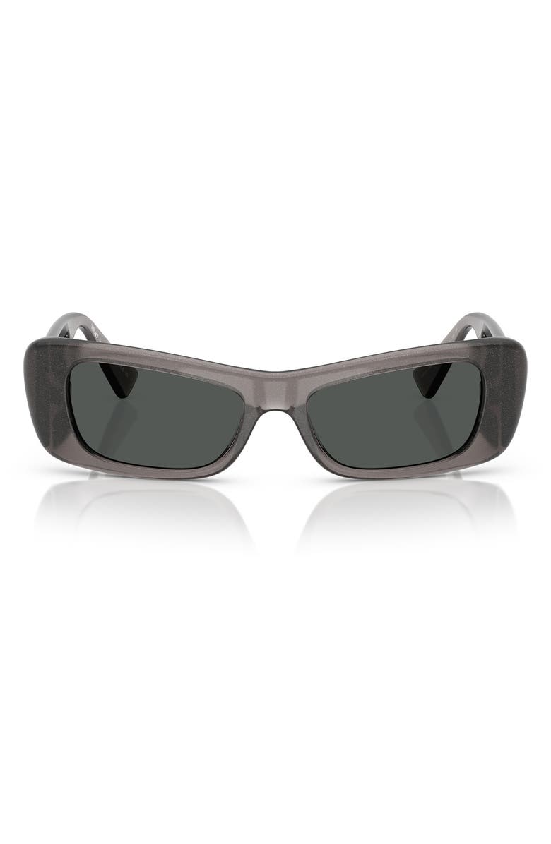 Versace 54mm Pillow Sunglasses, Main, color, Grey Glitter Transparent