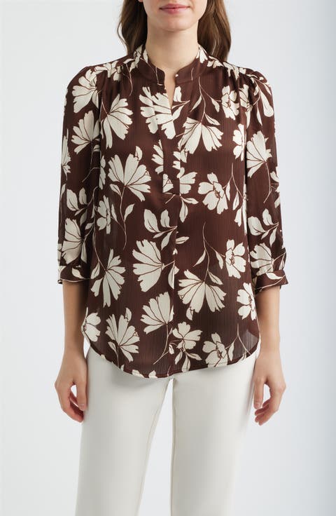 Floral Split Neck Top