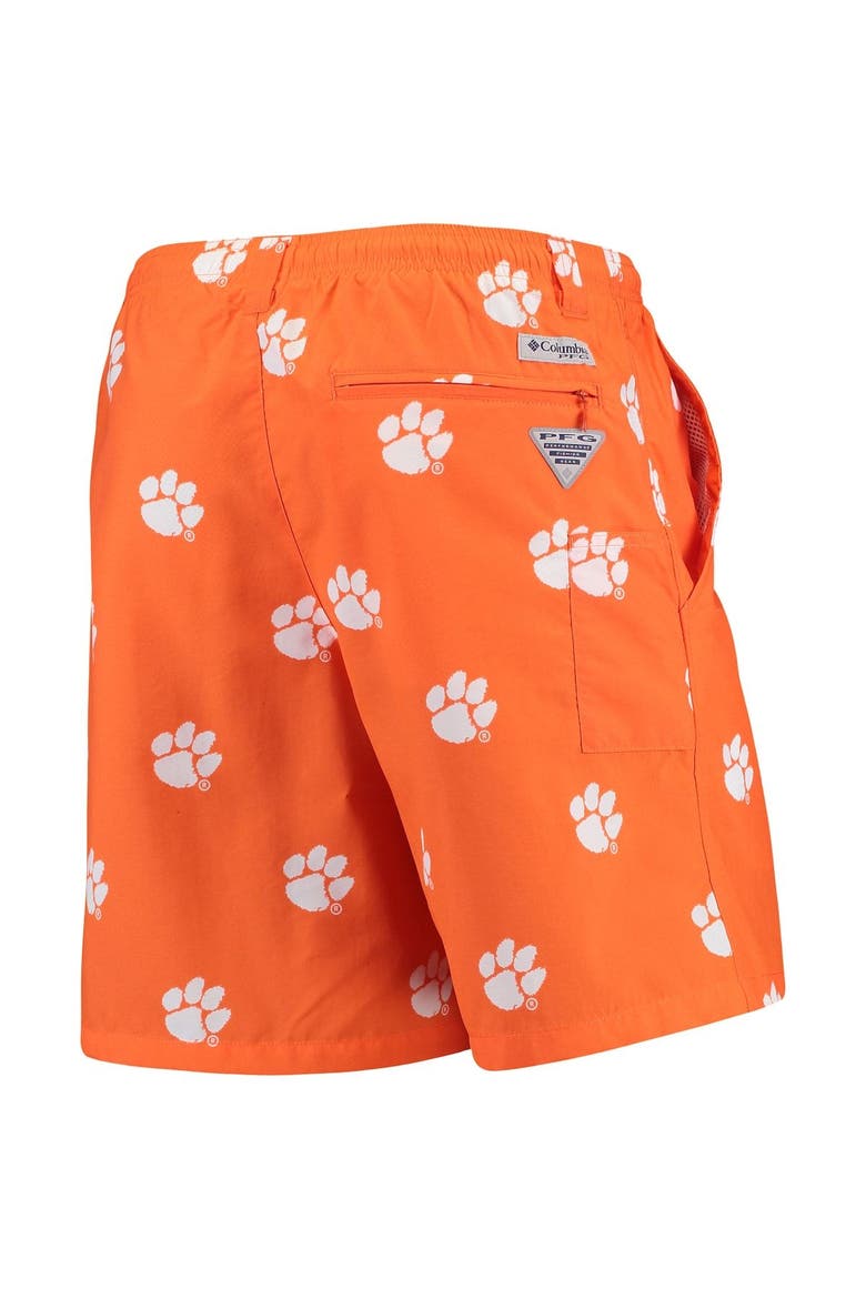 Men's Columbia PFG Orange Clemson Tigers Backcast II 8" Omni-Shade Hybrid Shorts, Alternate, color, Orange