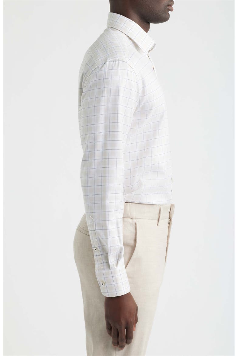 Modern Fit Check Non-Iron Cotton Twill Dress Shirt, Alternate, color, BEIGE