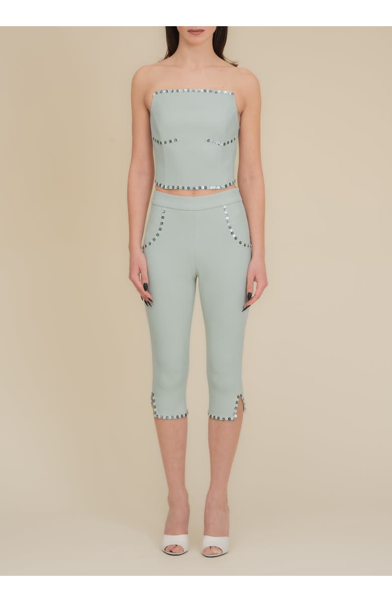 Contessa Mills Benjamin Soft Stretch Cropped Capri Pant, Alternate, color, Sage