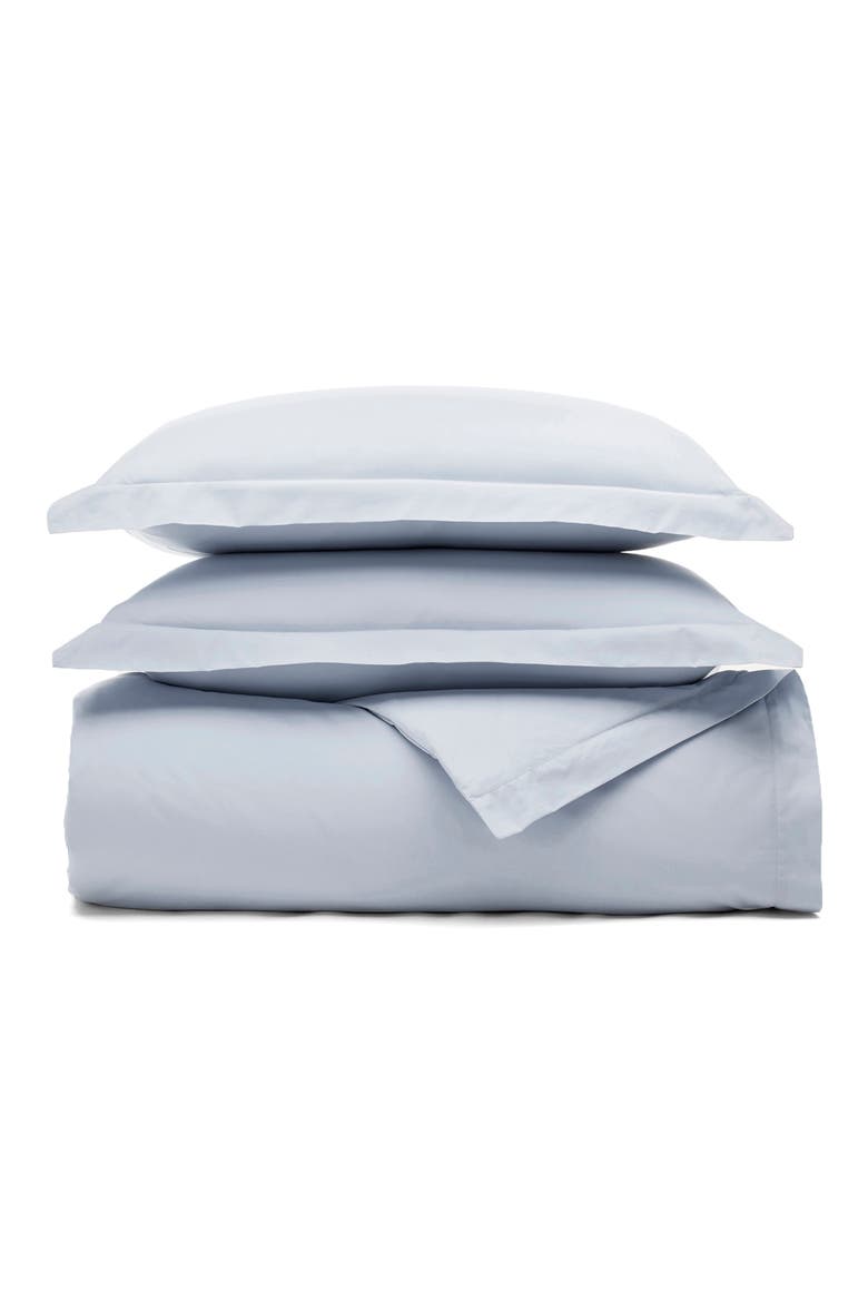 Percale Hemmed Duvet Cover & Shams Set, Main, color, HYDRANGEA