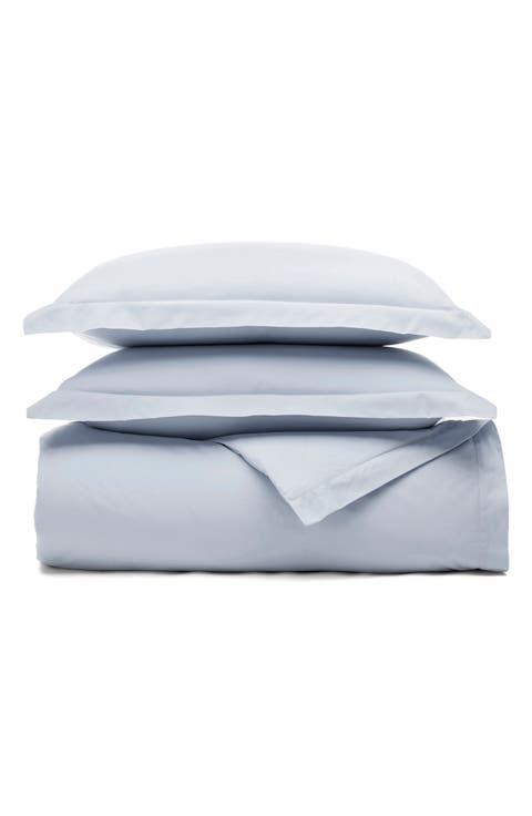 Percale Hemmed 300 Thread Count Duvet Cover & Shams Set
