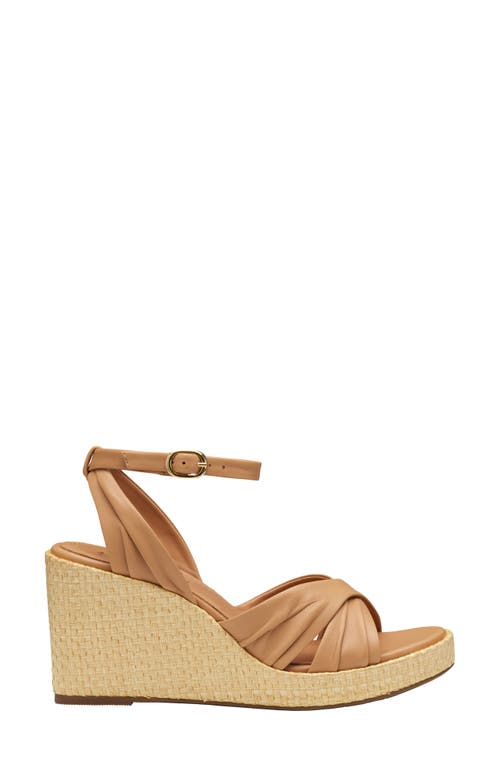 Johnston & Murphy Marcia Platform Wedge Sandal (women) In Tan Glove Leather