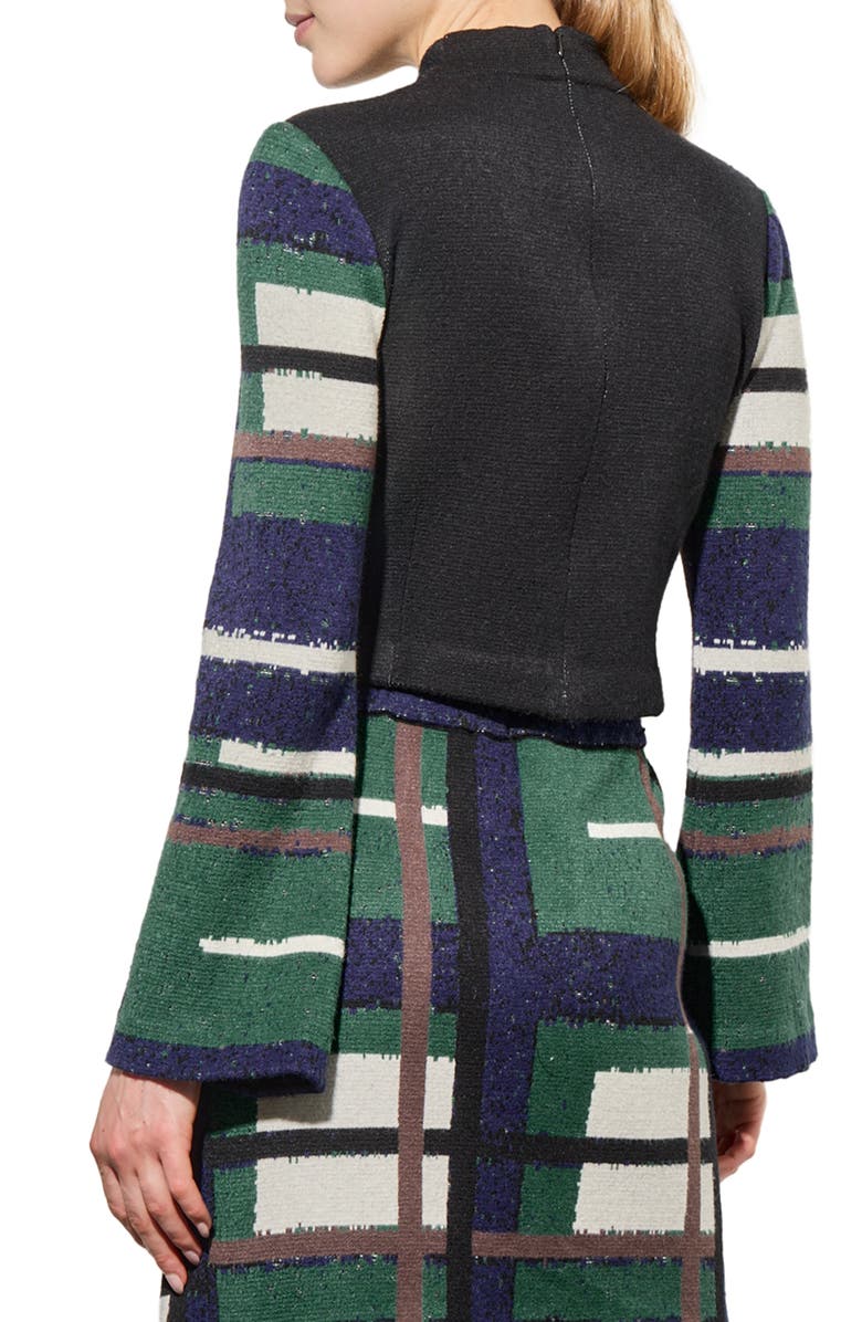 Ming Wang Cozy Asymmetric Faux Button Front Knit Crop Top, Alternate, color, 