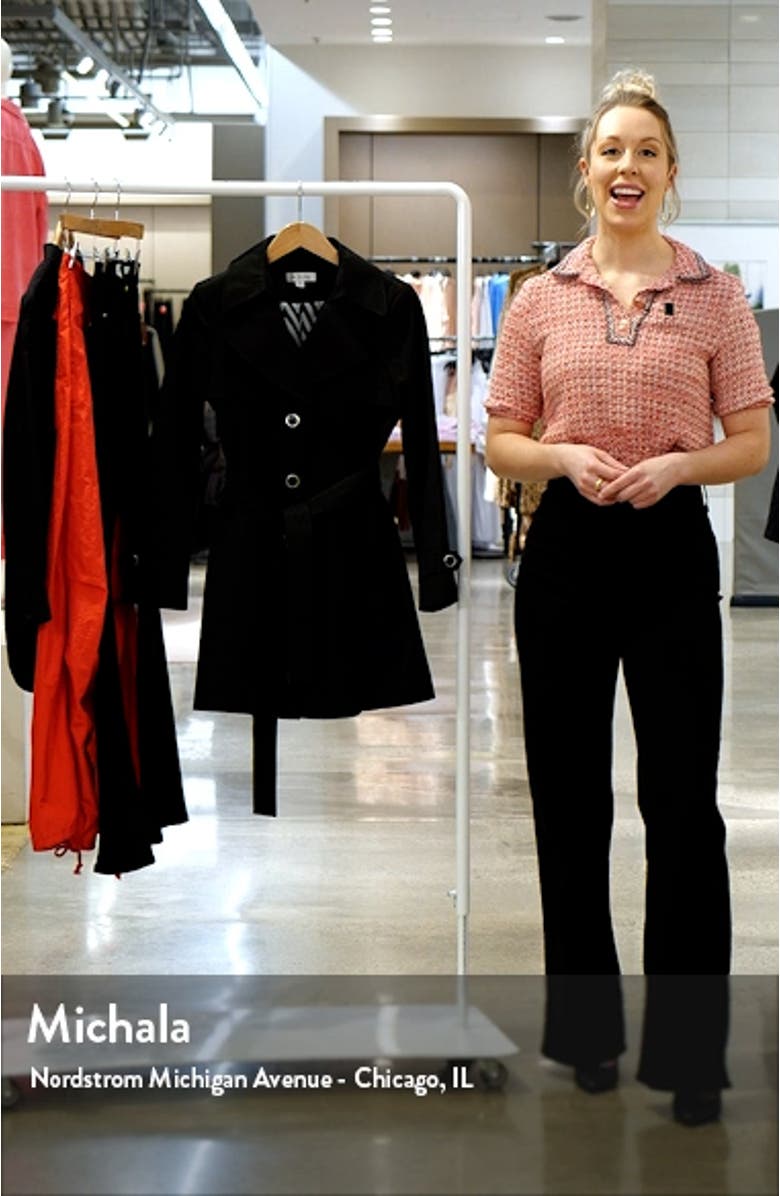 Water Repellent Contrast Trim Trench Coat, sales video thumbnail