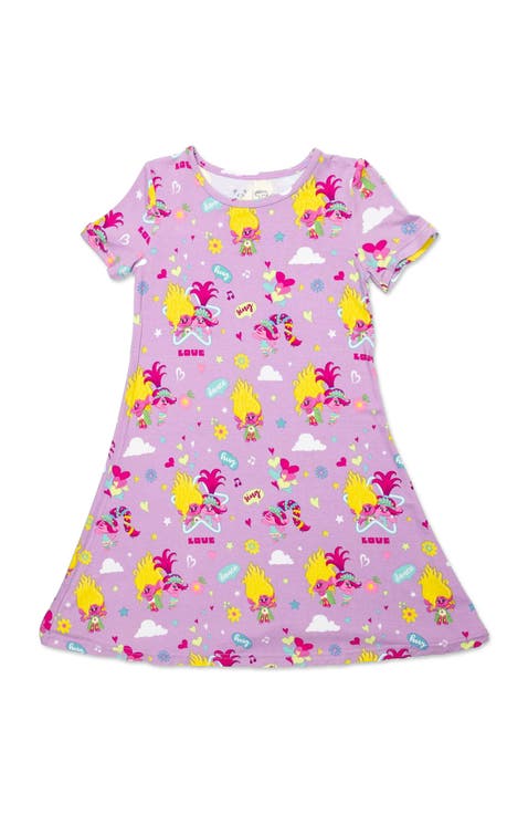 Kids' Trolls Valentine's Short Sleeve Dress