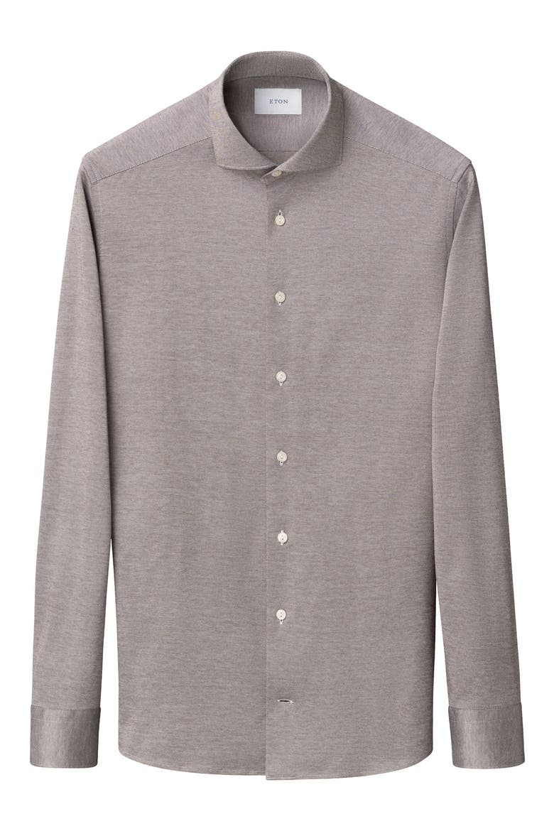 Contemporary Fit Filo Di Scozia Knit Shirt, Alternate, color, MEDIUM BROWN