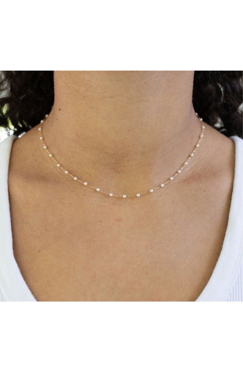 Erin McDermott Jewelry Peaceful Tiny Pearl & Gold necklace, Alternate, color, Gold