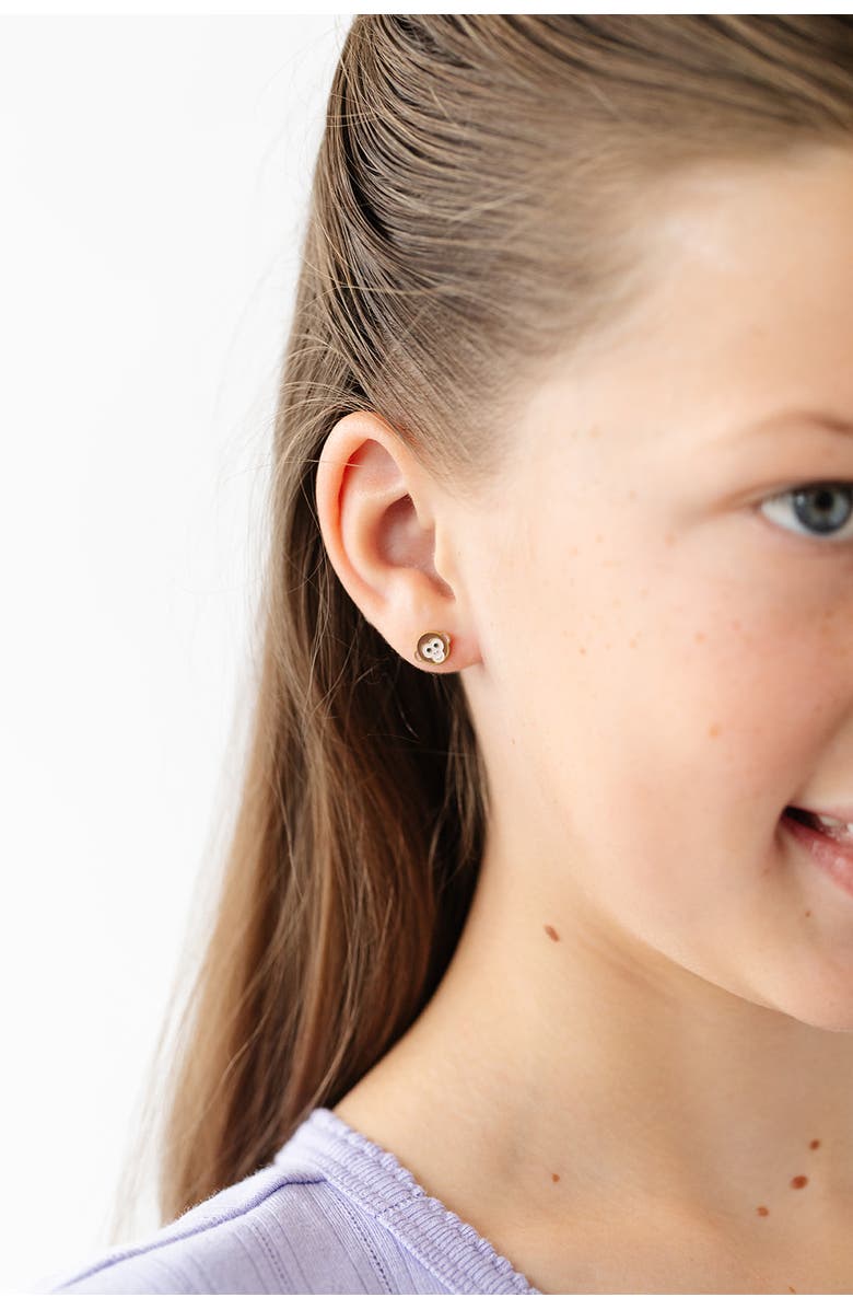 Pip Pop Monkey Stud Earrings, Alternate, color, Brown