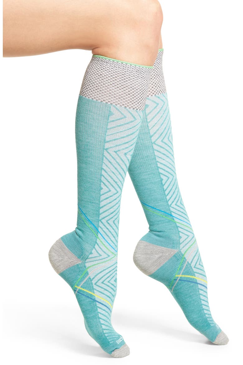 Pulse Compression Knee Socks, Main, color, MINERAL