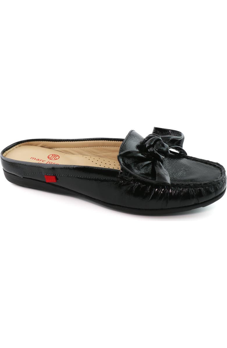 Marc Joseph New York Diane St Slip On Leather Bow Mule, Main, color, Black Svelte Patent