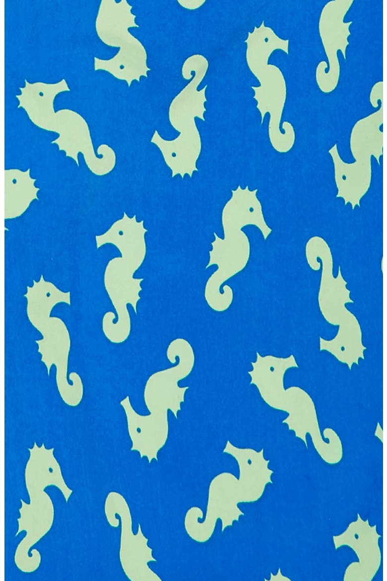 Seahorse Print Swim Trunks, Alternate, color, NAVY/ PALE GREEN