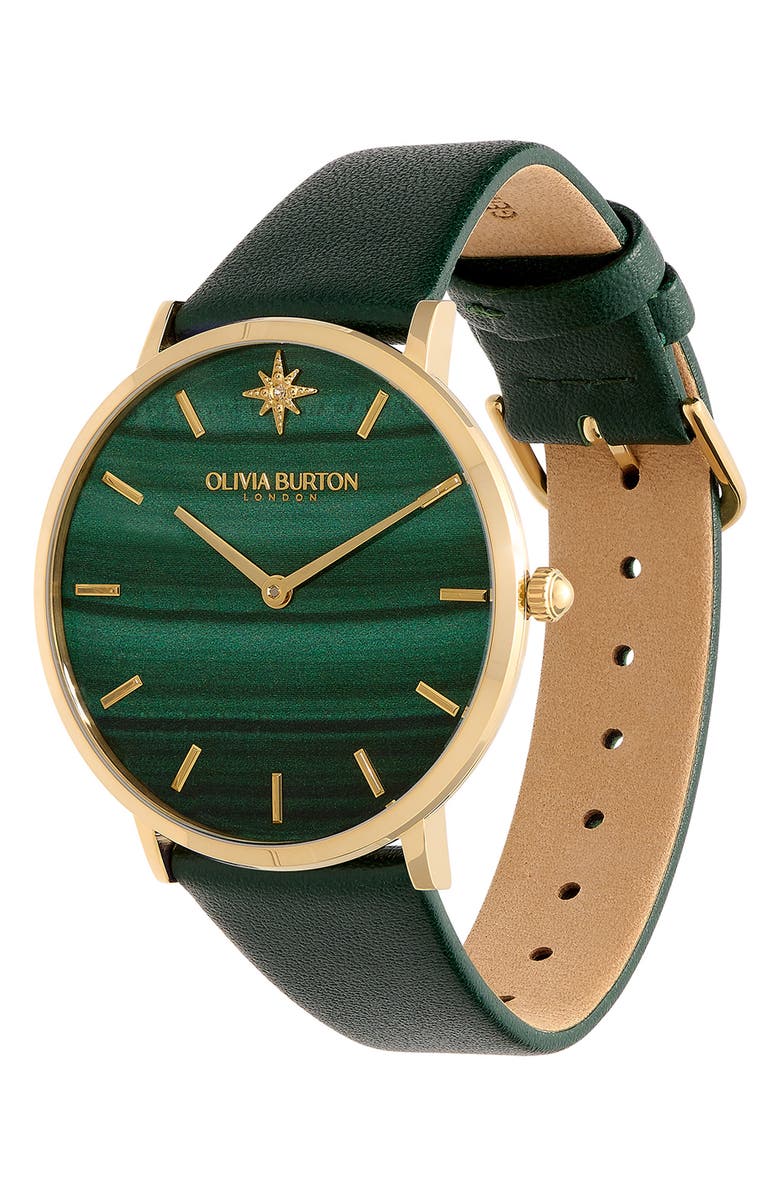 Olivia Burton Celestial Leather Strap Watch, 40mm, Alternate, color,