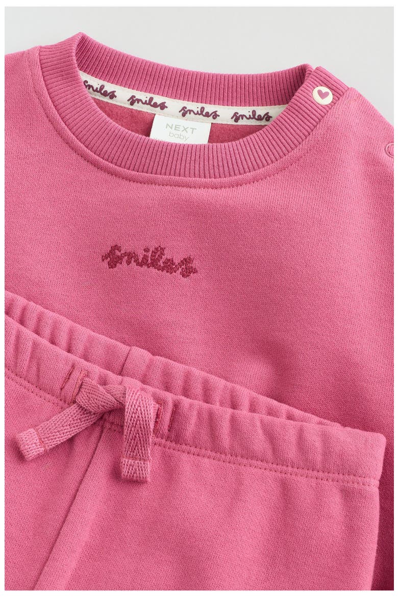 Kids' Sweatshirt & Joggers Set, Alternate, color, PLUM SLOGAN