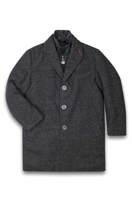 Appaman Kids' New City Tweed Overcoat with Bib