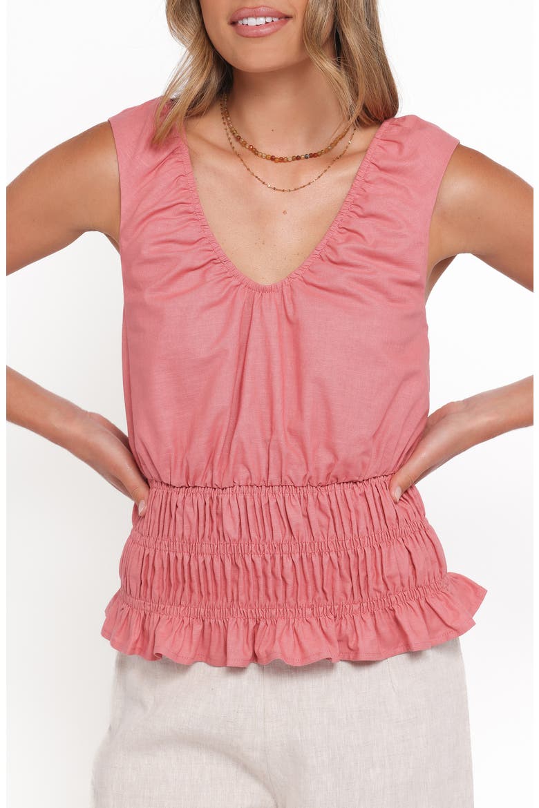 Lucilla Shirred Top, Alternate, color, PETAL PINK