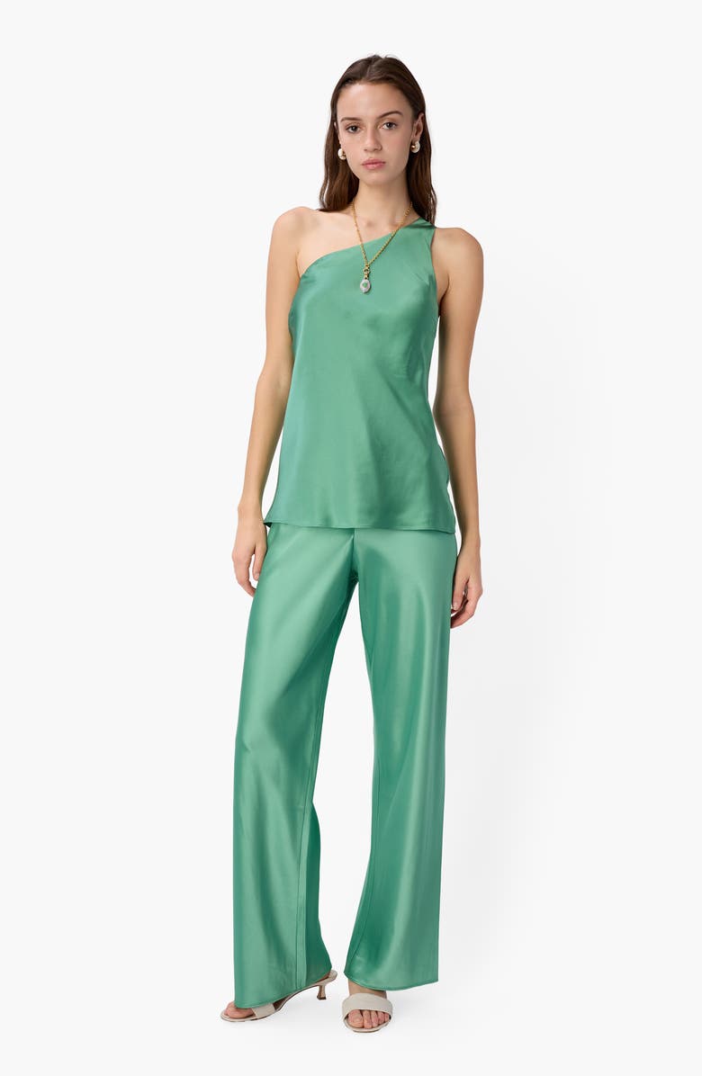 CAMI NYC Lumi One-Shoulder Silk Camisole, Alternate, color, Meadow