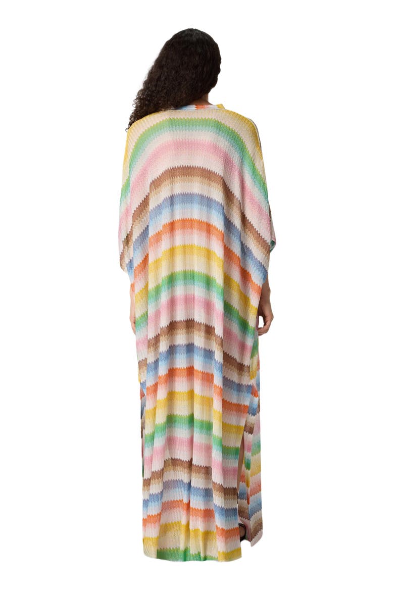 Long Caftan Cover-up With Dégradé Zigzag Motif, Alternate, color, Multicoloured